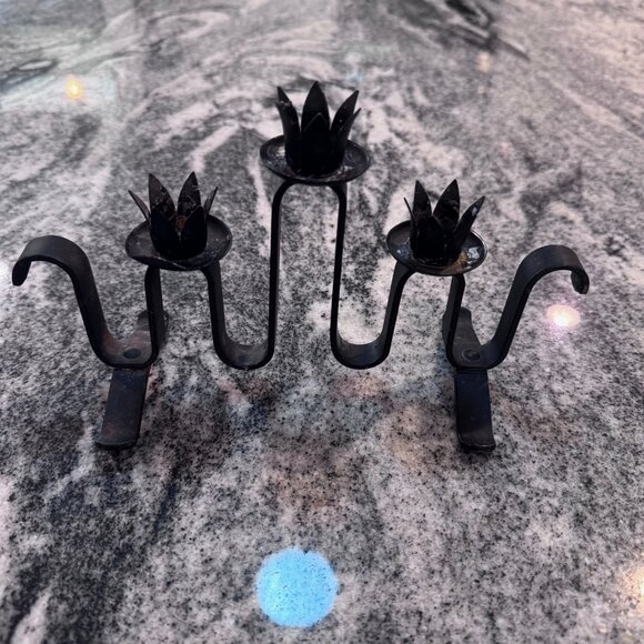 Art Deco Holt Howard  Undulating Candelabra Wrought Iron Wavy French - Picture 7 of 10